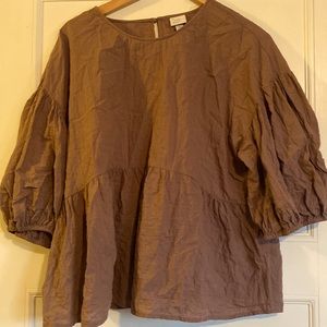 A New Day gauze style 3/4 length bubble sleeve